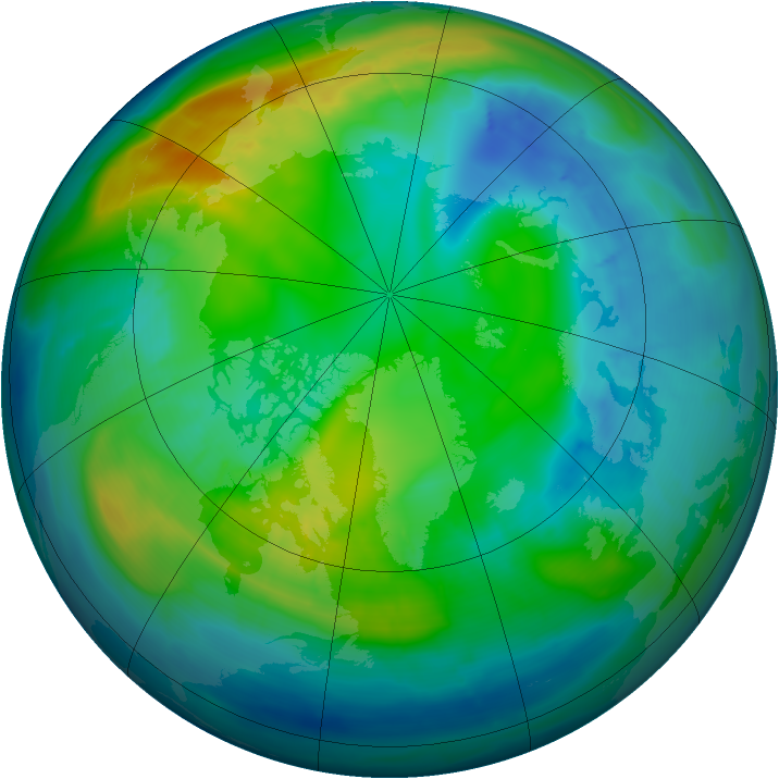 Arctic ozone map for 11 November 2014